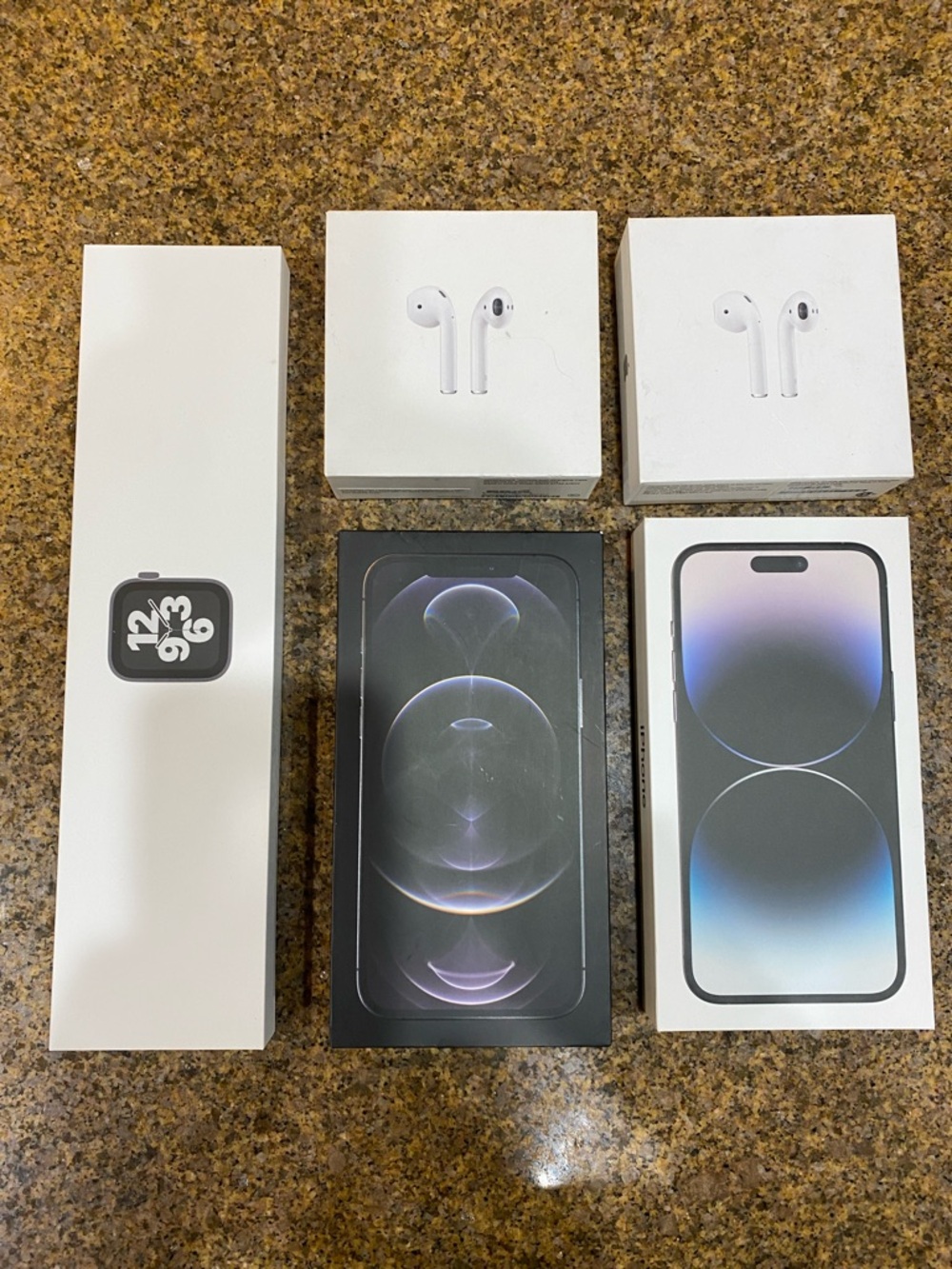 Empty Apple iPhone Boxes Five Boxes Total.